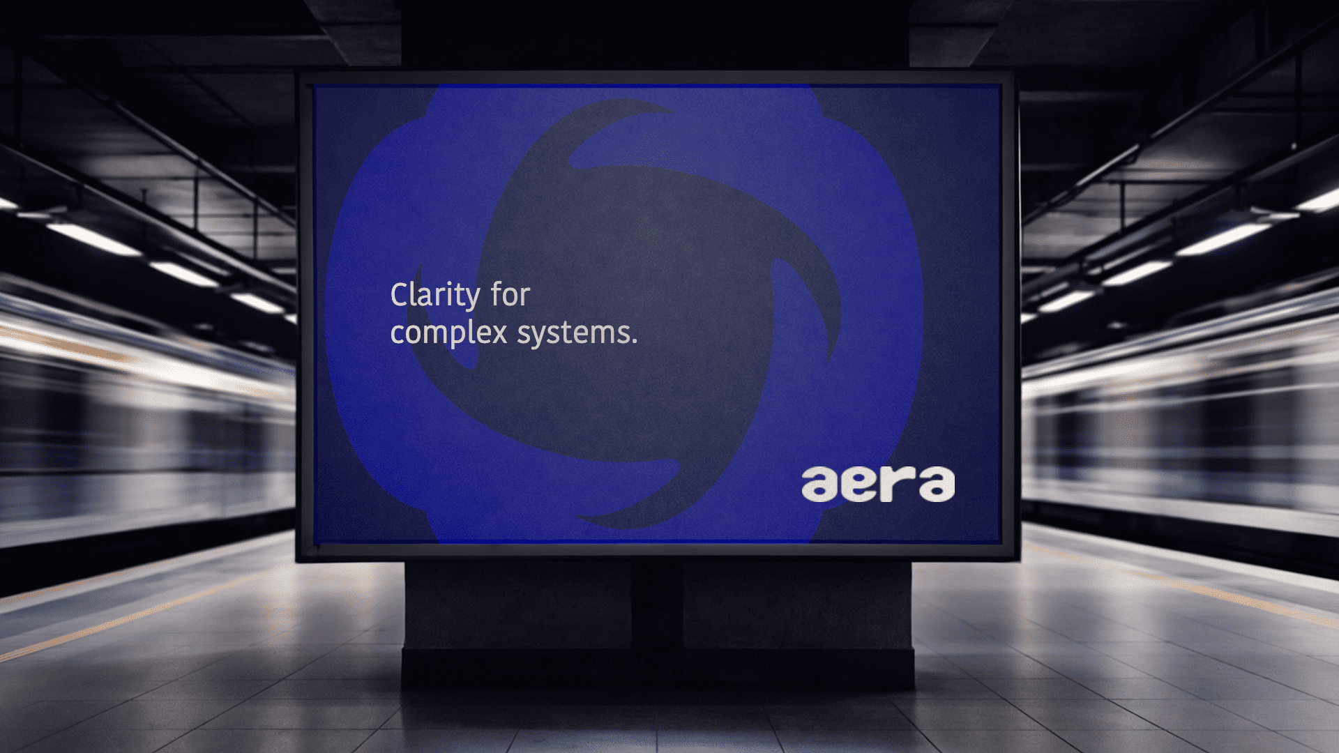 Large-scale billboard mockup showcasing technology brand identity in public space