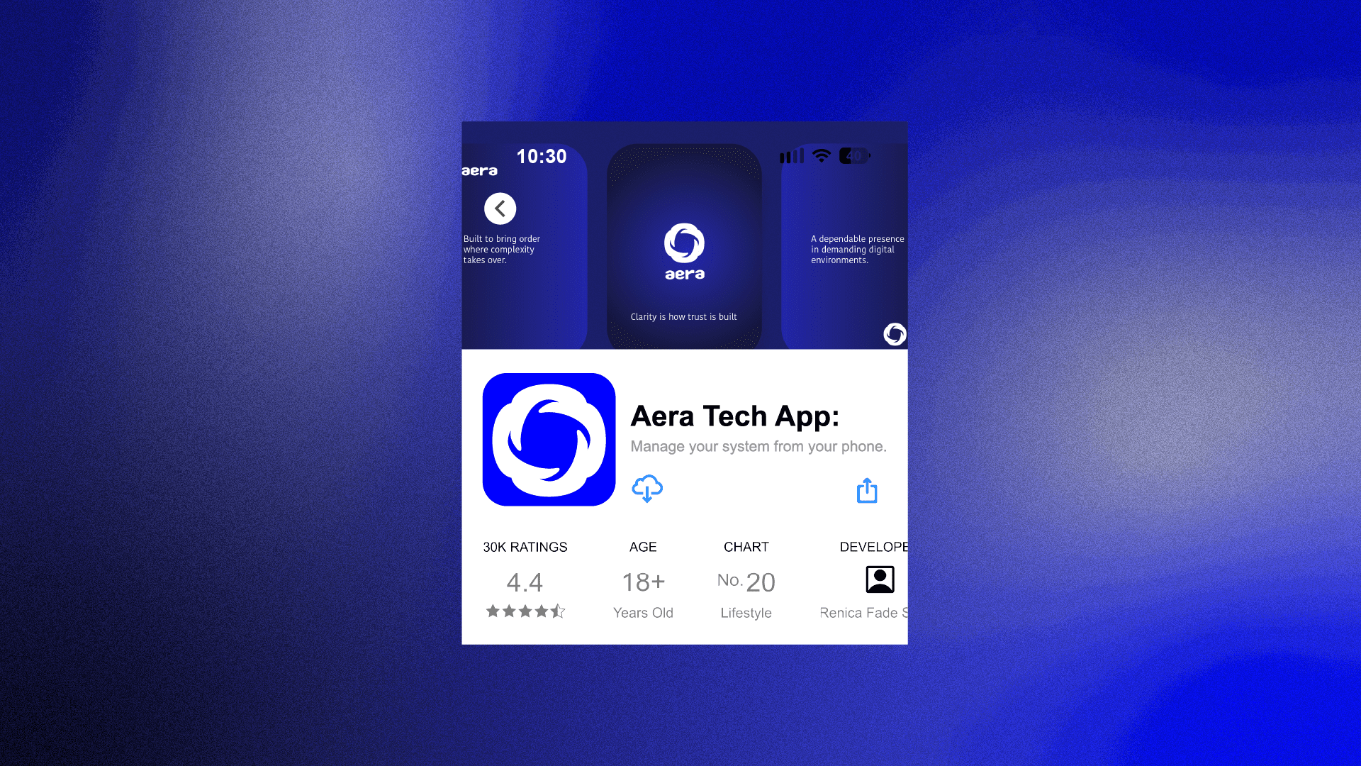 Corporate access card mockup designed for a technology organisation