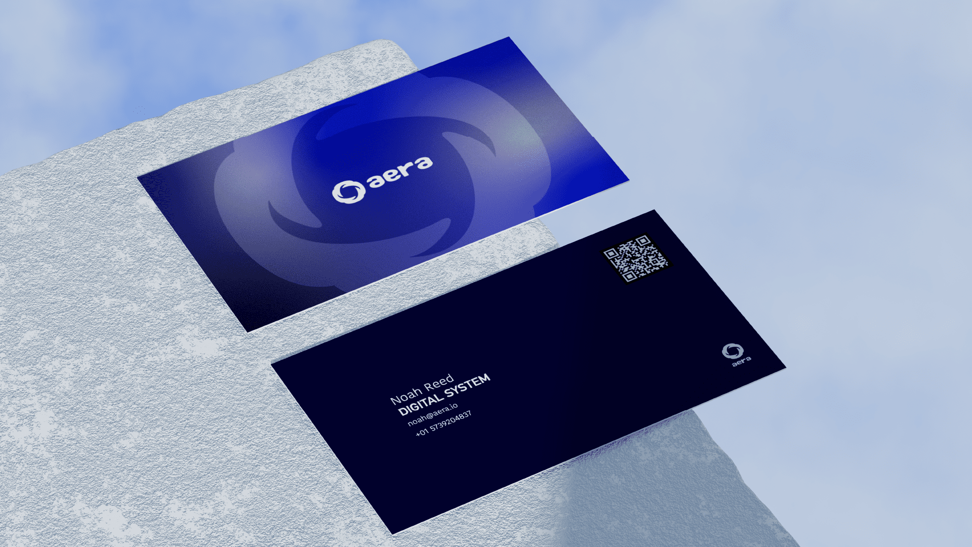 Minimal business card mockup designed for a technology company identity