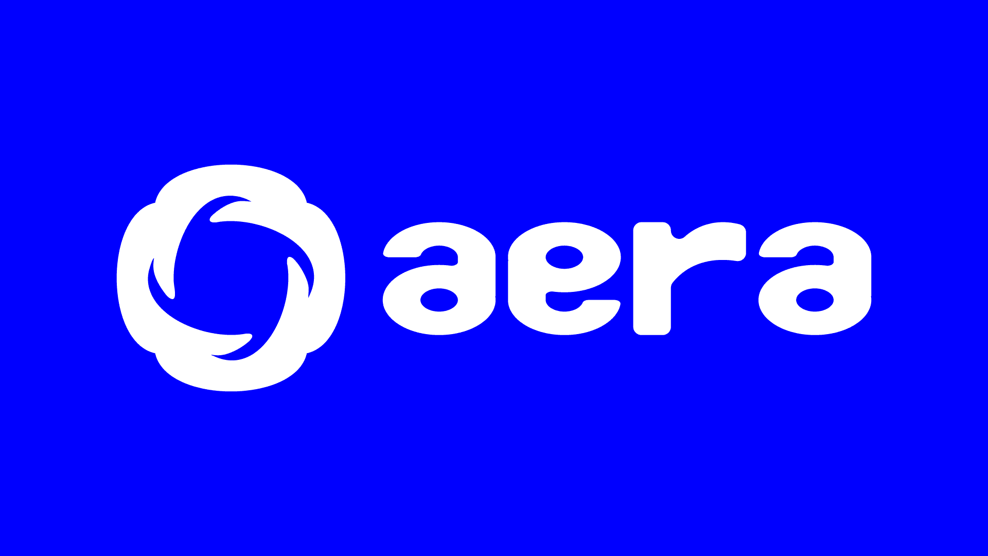 Logo symbol and wordmark lockup displayed on a blue background 10